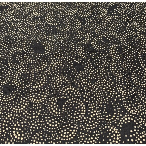 Black & Cream Cotton Fat Quarter Fabric Dotted Swirl Pattern 18" x 22" Sewing Qu - Picture 1 of 3